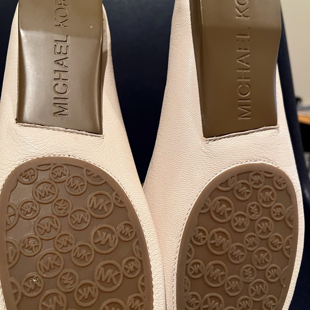 Michael Kors Cream Flats with Textured Soles